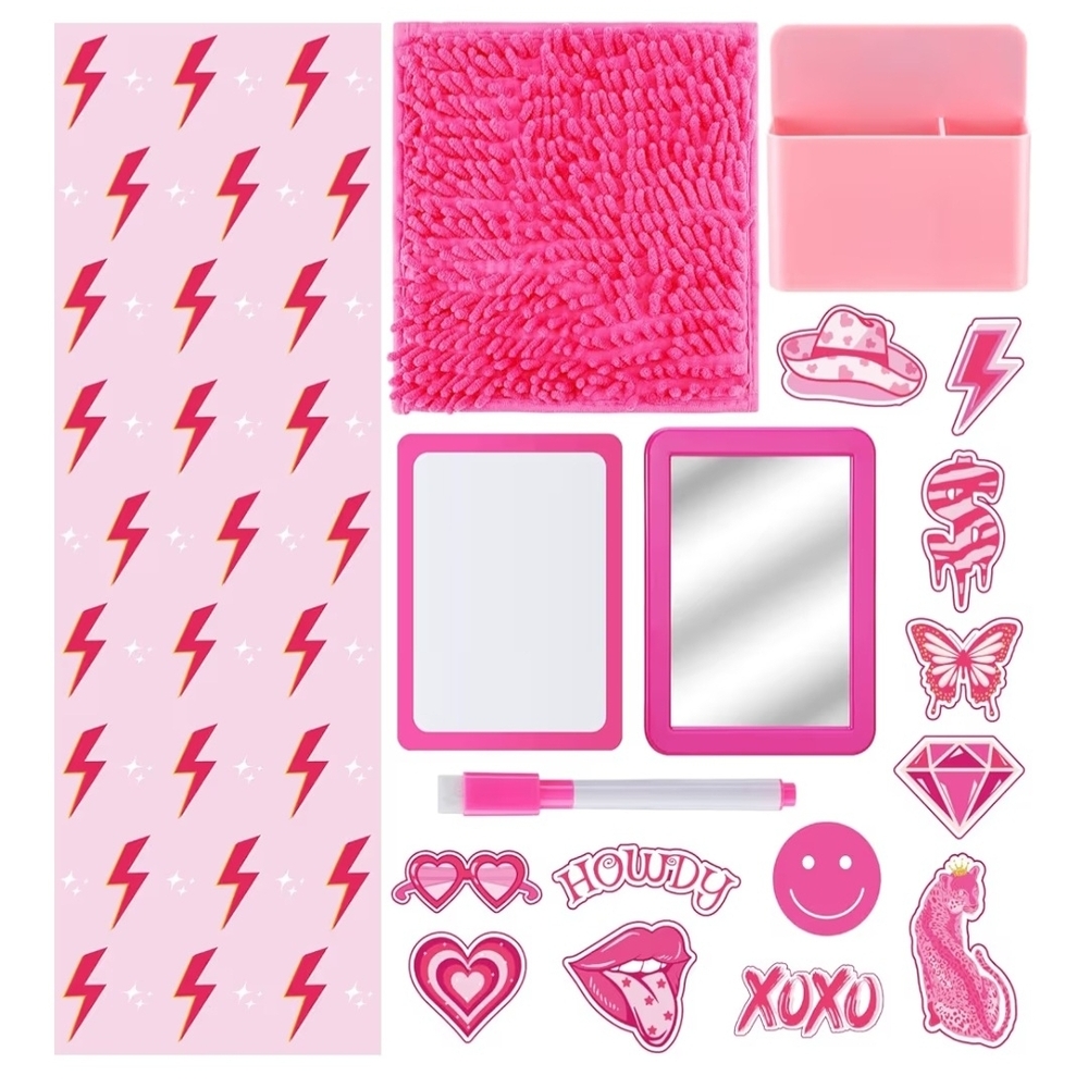 NIB Pink Girls Locker Accessory Set